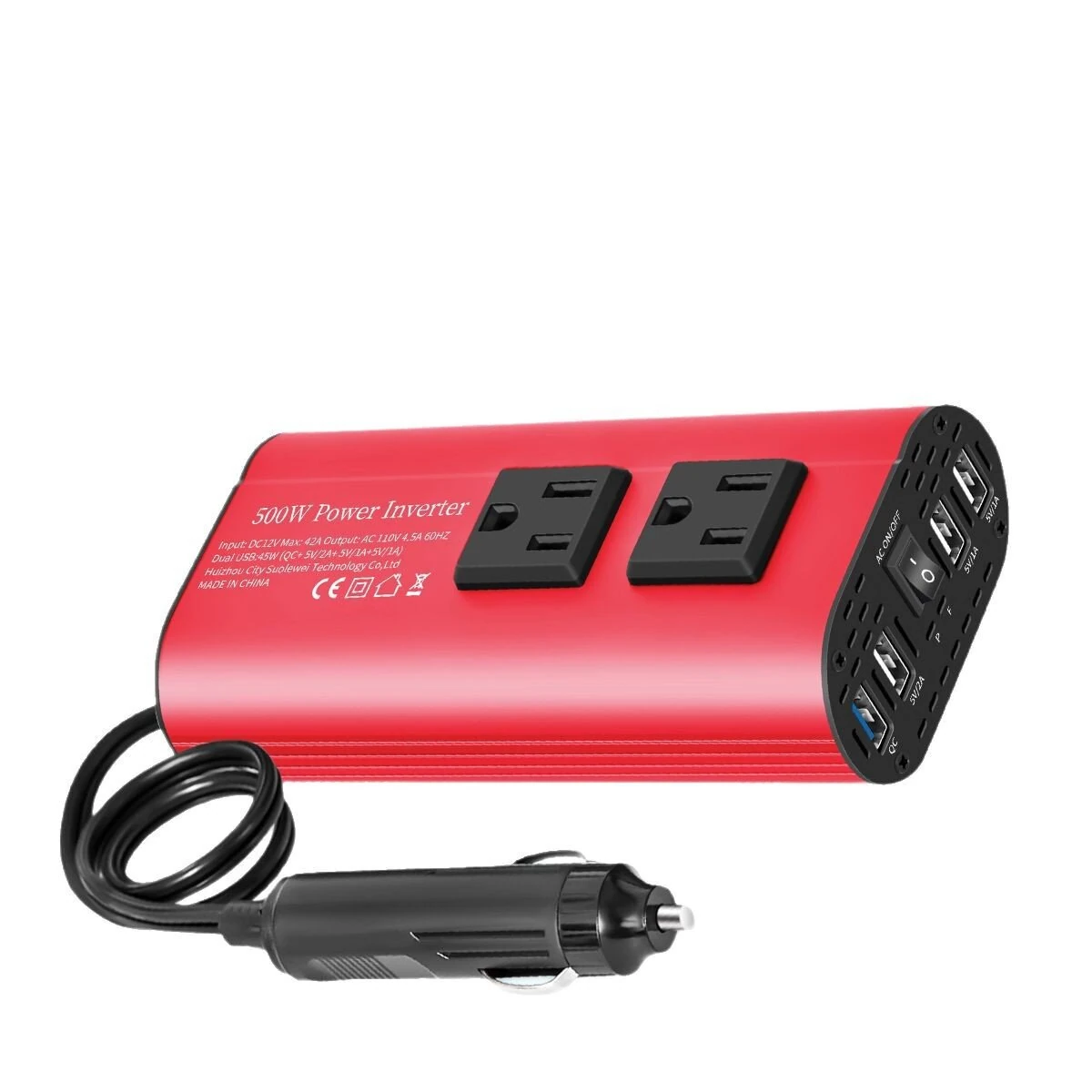 12V to 220V Car Inverter Modified Sine Wave Car Power Converter 500W Peak Power Quick and Smart Charging (image for) 12V to 220V Car Inverter Modified Sine Wave Car Power Converter 500W Peak Power Quick and Smart Charging
