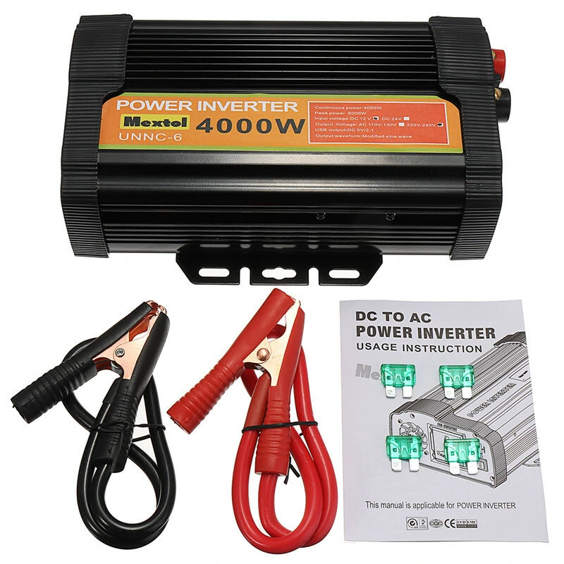 (image for) 4000W Peak Car Power Inverter DC 12V To AC 220V Dual USB Modified Sine Wave Transformer
